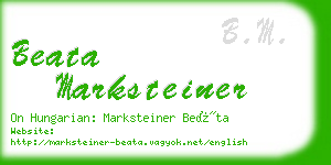 beata marksteiner business card